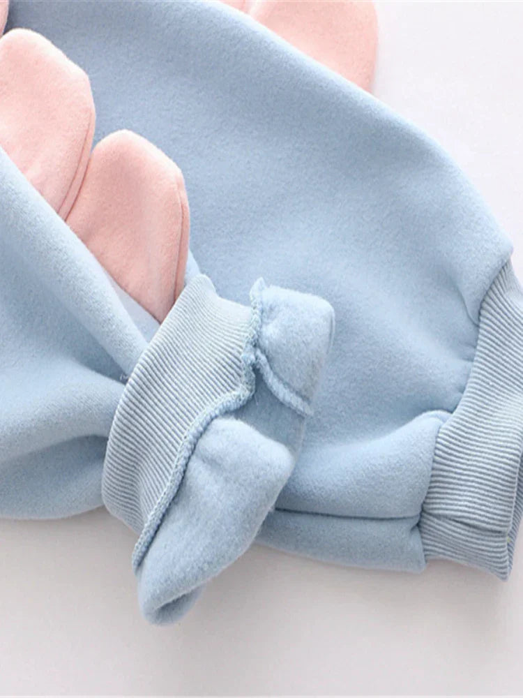 maoxiangshop Women's Hoodies Sweatshirt With Ears On Hood Cat Embroidery Cute Harajuku Fleece Hoodie Hooded Clothes Pullovers