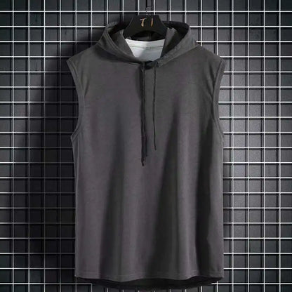 maoxiangshop 2024 Brand New Men's Tank Tops Vest Sleeveless Tees For Male Hooded Man Vests Tops Hip Hop Men Tank Top T shirt