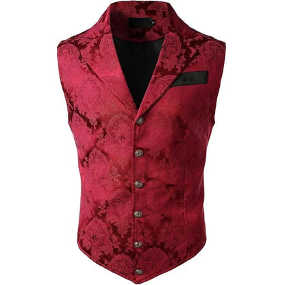 maoxiangshop Jacket Gotinc Mens Victorian Suit Vest Steampunk Gothic Waistcoat Men's Casual Vest Stage Performance Costume Wed Evening Dress