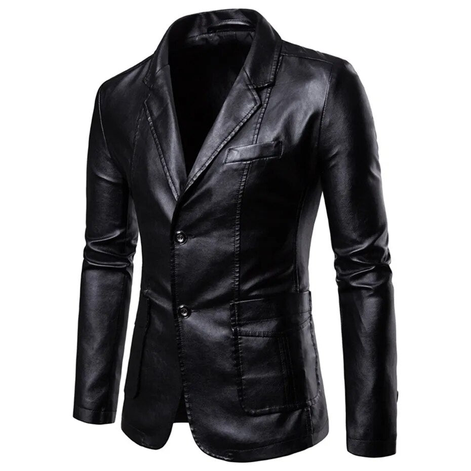 maoxiangshop Plus Size 5XL 6XL PU Jacket Men Solid Color Leather Coat Jacket Casual Motorcycle Biker Coat Leather Jackets Male Big Size 6XL