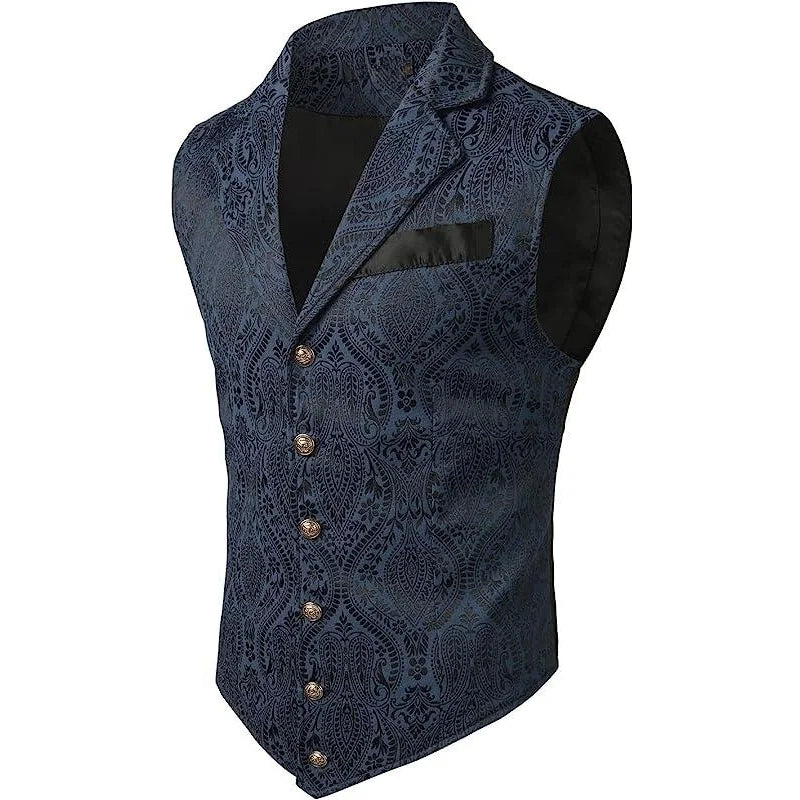 maoxiangshop Jacket Gotinc Mens Victorian Suit Vest Steampunk Gothic Waistcoat Men's Casual Vest Stage Performance Costume Wed Evening Dress