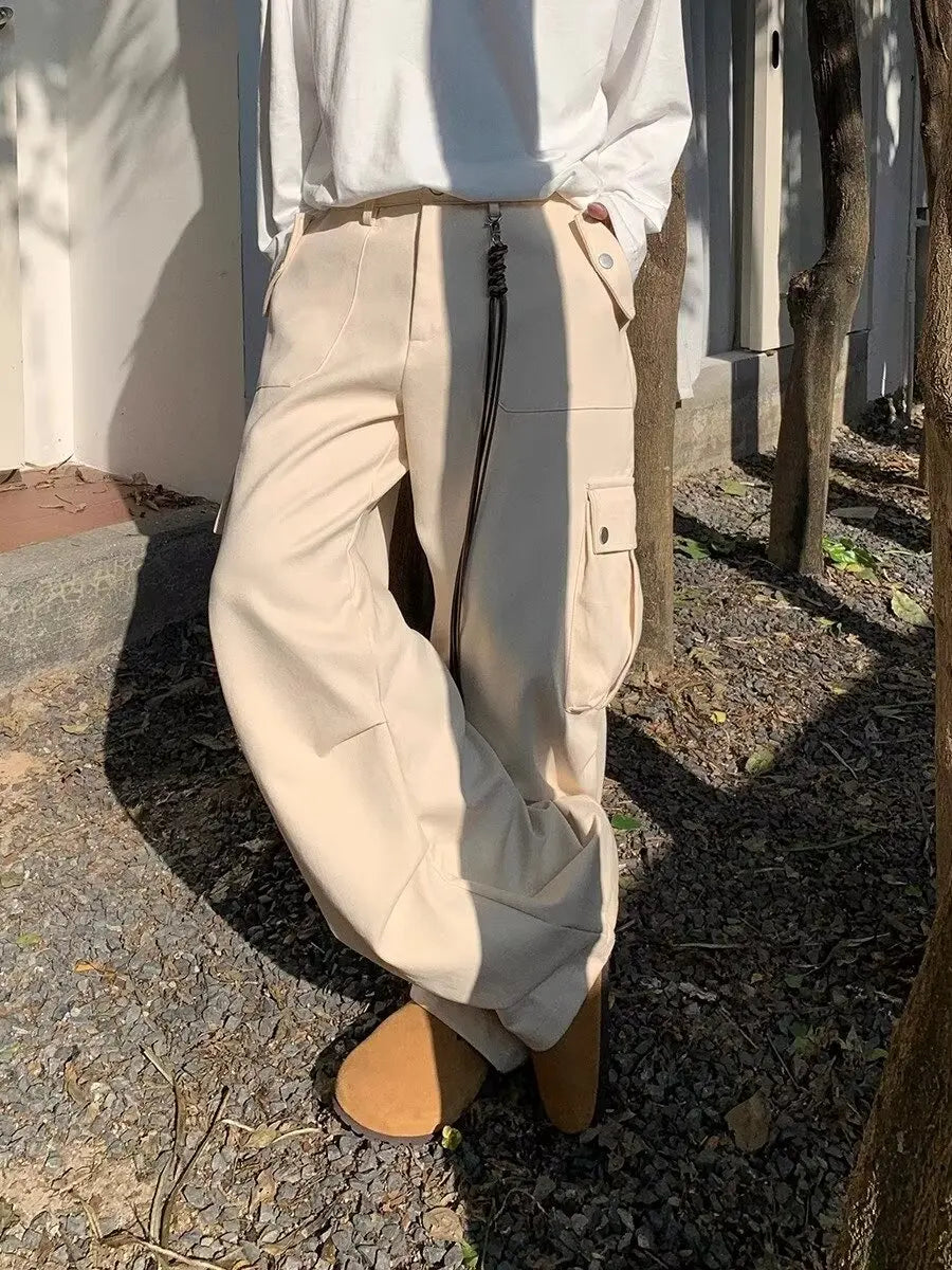 maoxiangshop Wide Cargo Pants Men Baggy Oversize Cargo Trousers Male Oversize  Loose Casual Streetwear Hip Hop Pocket Spring