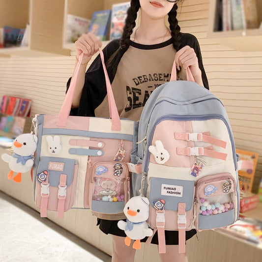 maoxiangshop - Fashion Girls Waterproof Bookbag Women Laptop Mochila Student Kawaii Shoulder Bag Backpack Teens Schoolbag Cute Travel Rucksack