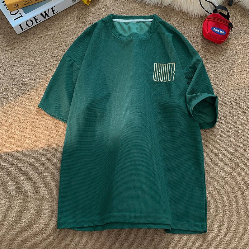 maoxiangshop New Summer Men's Fashion T Shirt Korean Mens Oversized Hip Hop Short Sleeve Loose T Shirts 2024 Mens Streetwear Casual Top Tees