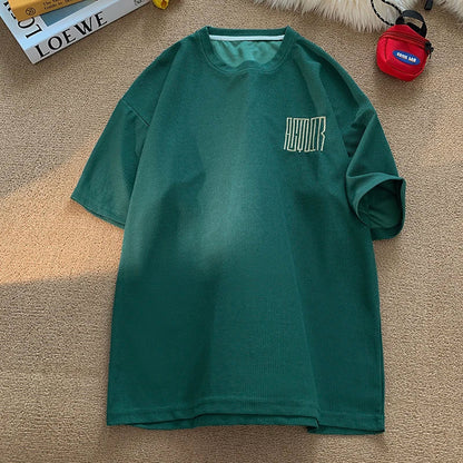maoxiangshop New Summer Men's Fashion T Shirt Korean Mens Oversized Hip Hop Short Sleeve Loose T Shirts 2024 Mens Streetwear Casual Top Tees