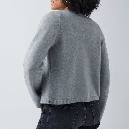 maoxiangshop  -  Women One Button Knit Cardigan 2024 Autumn Knitwear Round Neckline Long sleeve Solid Color Cardigan Rib Jumpers