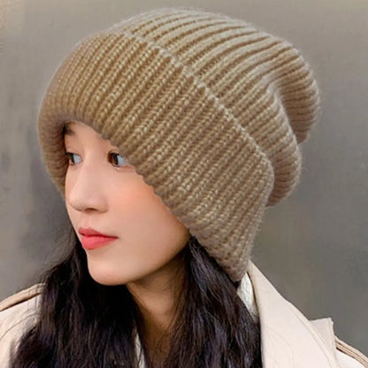 maoxiangshop Winter Warm Hats  Men Hats Solid Color Hip Hop Unisex Female Beanies for Women Casual Stacking Knitted Bonnet Caps