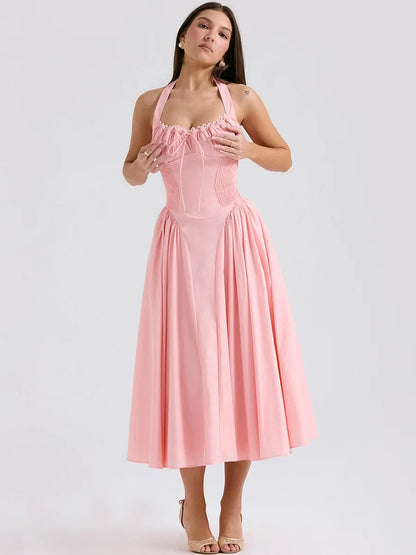 Summer Holiday Dress New Arrivals Midi Flare Party Dresses Elegant Casual Summer Women's Clothing