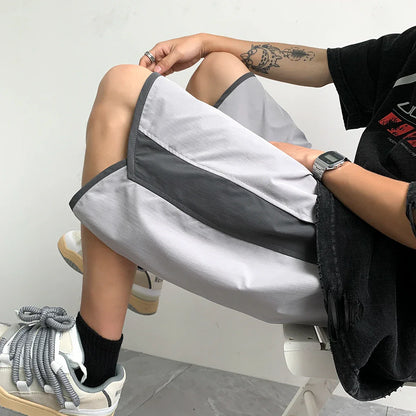 maoxiangshop Summer Thin Running Shorts for Men Casual Jogging Sport Short Pants Patchwork Drawstring Quick Dry Sports Shorts