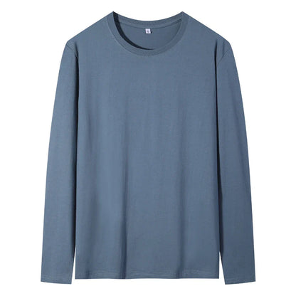 maoxiangshop New Base Shirts Spring Summer Mens O-Neck T-Shirt Long Sleeve T Shirt Male Solid Tshirt Man Clothing Tshirt Men Tops Tees