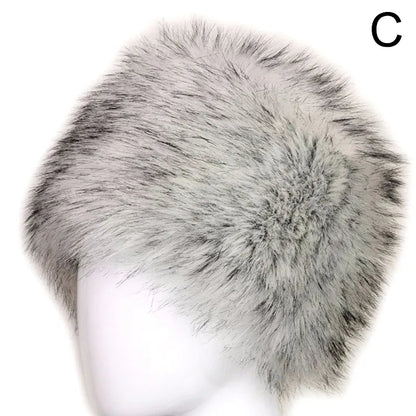 maoxiangshop Russian Hat for Women Faux Fox Fur Hat Winter Female Outdoor Warm Beanie Fluffy Hat Snow Bucket Cap 5 Colors Ushanka Fashion