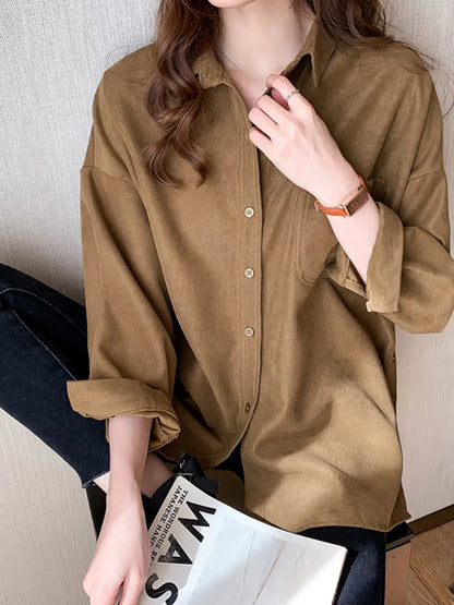 maoxiangshop Plus Size Korean Style Blouses Long Sleeve Clothes Office Autumn Shirt Women Shirts Winter Clothes Elegant Women Blouses