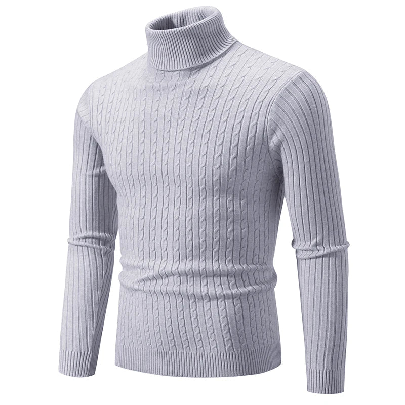 maoxiangshop New Men's Turtleneck Sweater Casual Men's Knitted Sweater Warm Fitness Men Pullovers Tops