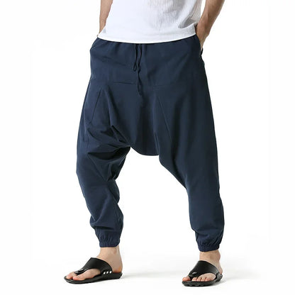 maoxiangshop New Men Harem Pants Sweatwear Baggy Casual Yoga Loose Cotton Sport Jogging Pants Worker Cross Pants for Men