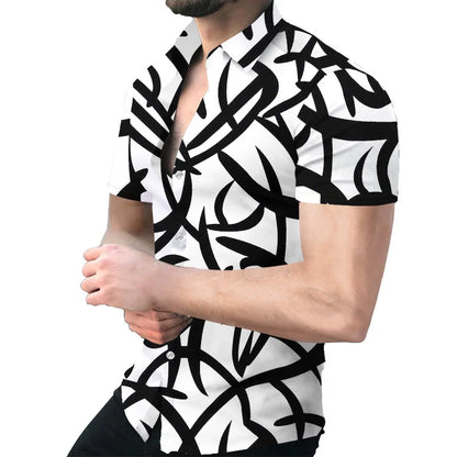 maoxiangshop 3D printed men's shirt New high quality Hawaiian Baroque short sleeve tops