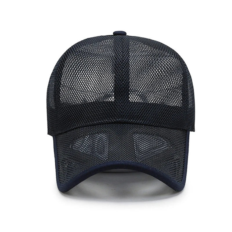 maoxiangshop Summer Full Mesh Baseball Cap Unisex Trucker Cap Trucker Caps Men Fishing Hat Quick Dry Golf Running Hat Adjustable Snapback Hat