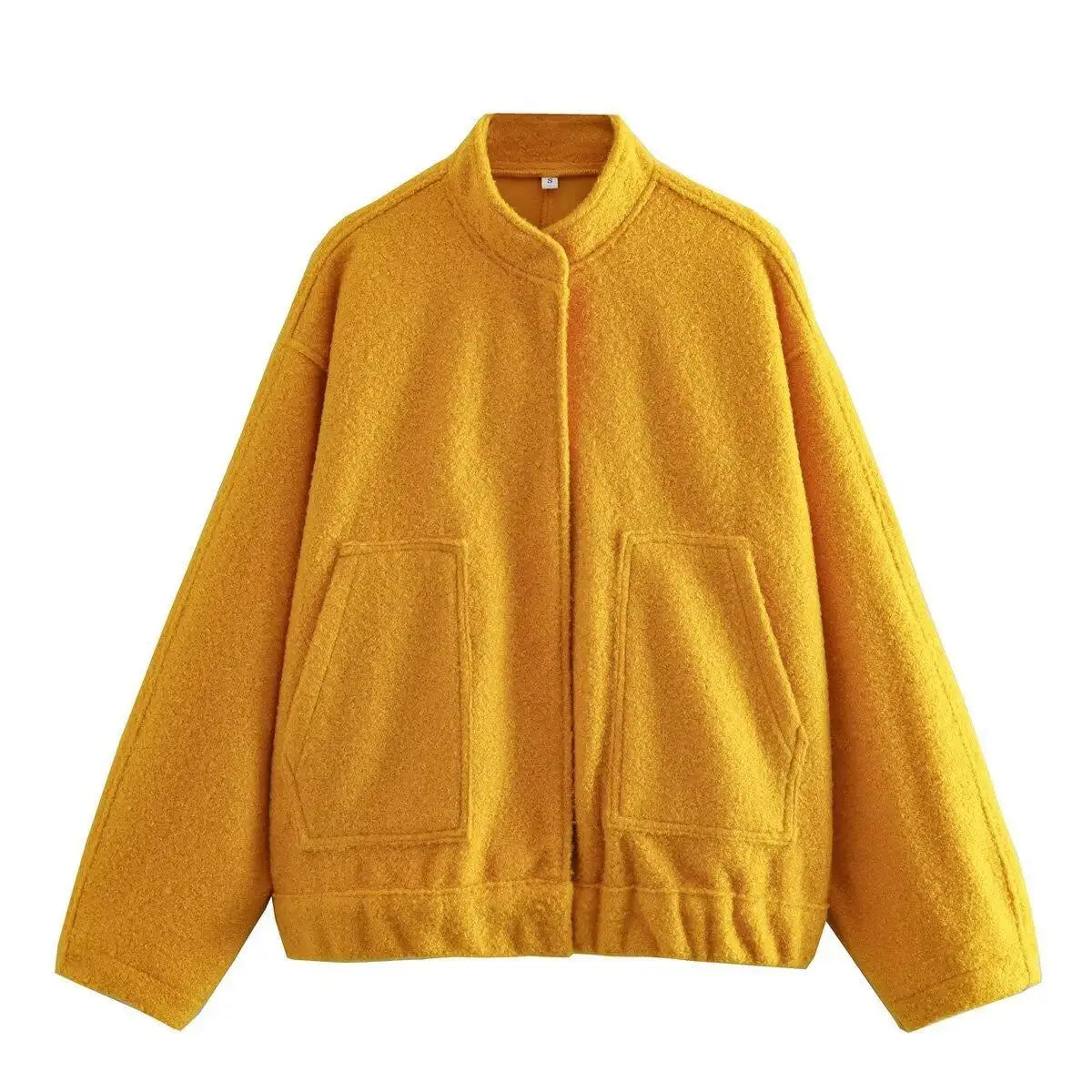 maoxiangshop -  Solid Bombers Jackets Coat For Women Loose Long Sleeve With Button Outwear Tops Autumn Fashion Casual Female Pocket Jacket