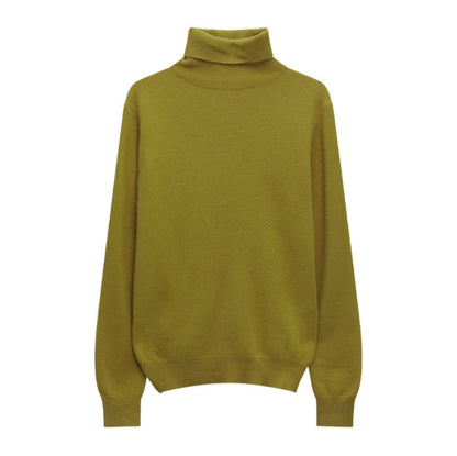 maoxiangshop Winter High Quality Wwomen's Wool Sweater Solid Color High-neck Pullover Long-sleeved Knit Top