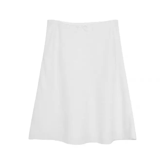 maoxiangshop White Satin Long Skirt Women vintage elegant Low Waist A-line Slim Silk sexy Y2k Midi Skirt Summer Party Skirts