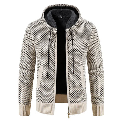 maoxiangshop Cardigan Men's Sweater Jacket Male Cold Blouse Autumn Winter New Korean Casual Slim Hooded Windbreaker Warm Y2K Chenille Coat