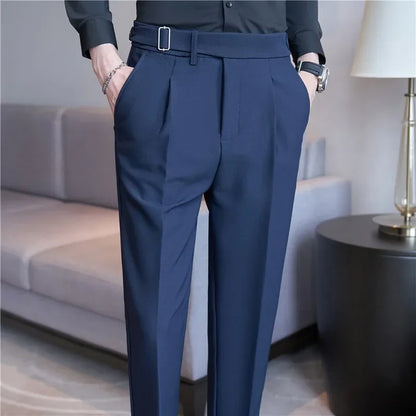 maoxiangshop Men Suit Pants Trousers Autumn New British Style Stretch Slim Formal Pantalone Hombre Solid Casual Dress Pants Men Clothing