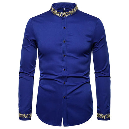 maoxiangshop 2024 Men's Summer Casual Long Sleeve Shirts Slim Fit Turn Down Collar Shirts Formal Office Business Shirts for Men Tops Big Size
