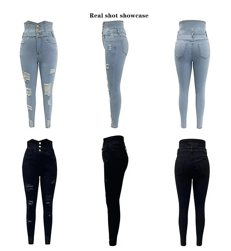 maoxiangshop Pencil Pants Jeans Women Pencil Pants Bodycon High Waist Casual Long Pant Sheath Denim Trousers Tie Y2k Trouser Spring 2024