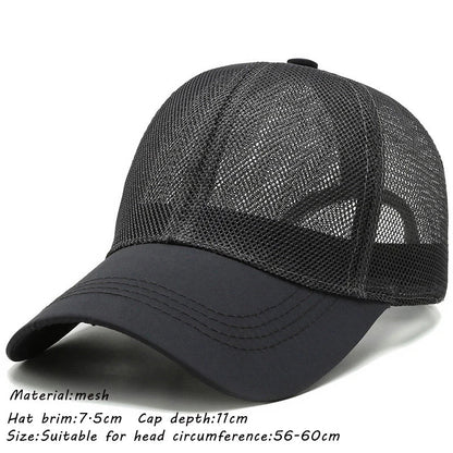 maoxiangshop Summer Full Mesh Baseball Cap Unisex Trucker Cap Trucker Caps Men Fishing Hat Quick Dry Golf Running Hat Adjustable Snapback Hat