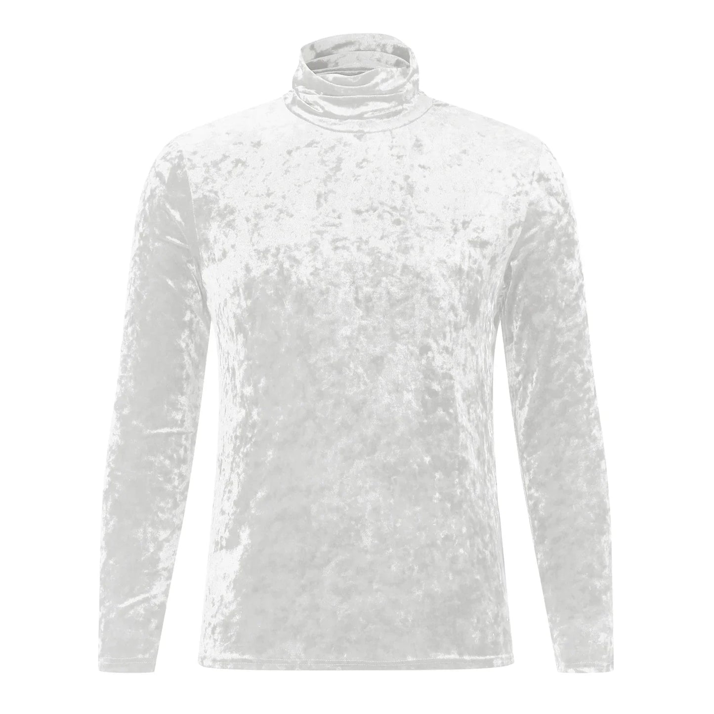 maoxiangshop New Long Sleeved Solid Color Tight Fitting T-Shirt, European and American Autumn and Winter Men's High Neck Velvet Base Sweater