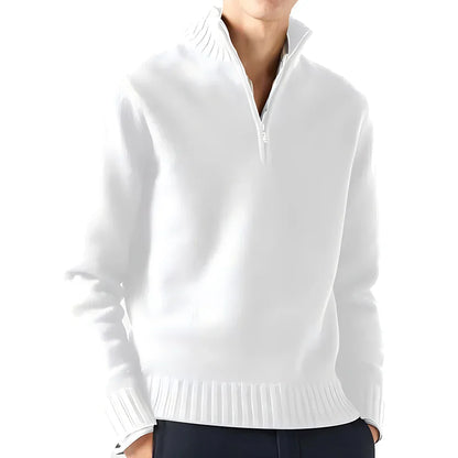 maoxiangshop New Men Long Sleeved Turtlenecks Sweaters Knitted Solid Color Streetwear oversized Breathable half zipper coats Basic Warm coats