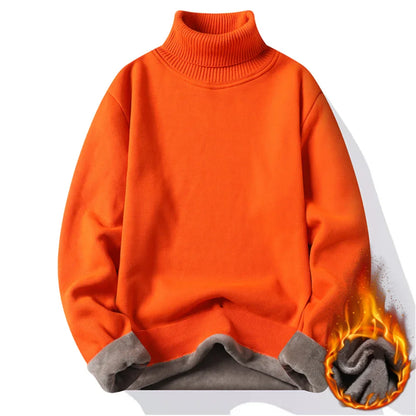 maoxiangshop Autumn Winter Men's Turtleneck Sweater Men's Knitting Pullovers Rollneck Knitted Sweater Warm Men Jumper Slim Fit Casual Sweater