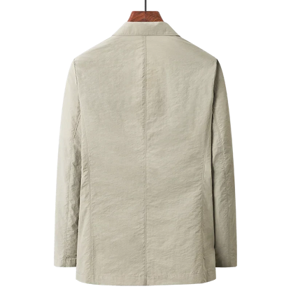 maoxiangshop 2024 Spring Summer Men Casual Blazers Khaki White Navy Black Suit Coats Thin Nylon Cotton Blend Fabric Outfits Everyday Clothes