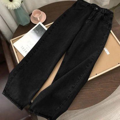 Streetwear High Waist Women's Fashion Jeans Woman Girls Women Wide Leg Pants Trousers Female Jean Femme Denim Bagge Mom Jeans