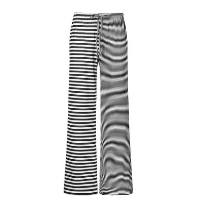 maoxiangshop  -  Y2K American Striped Loose Casual Pants Women Low Rise Lacing Straight Leg Pants Female Autumn Winter Street New Trousers