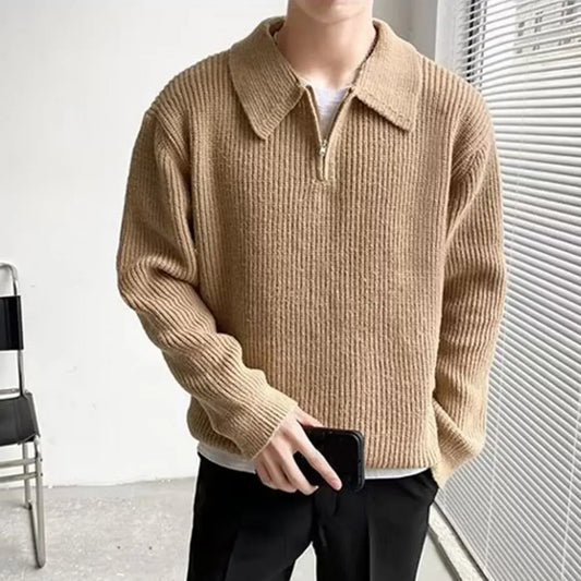 maoxiangshop Men Sweater Long Sleeve Soft Warm Wear-resistant Autumn Sweater   Spring Sweater  for Daily Life