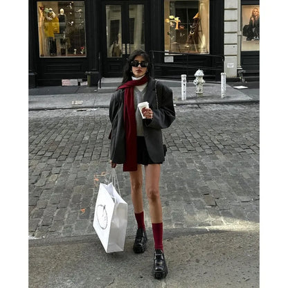 maoxiangshop  -  Autumn and Winter New Pullover Sweater College Style V-neck Layered Loose Sleeveless Knitted Vest Vest Women's Clothing