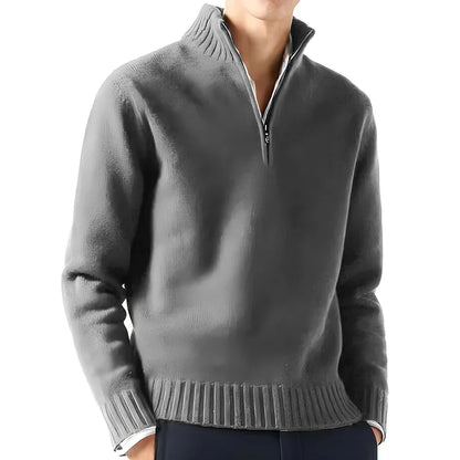 maoxiangshop New Men Long Sleeved Turtlenecks Sweaters Knitted Solid Color Streetwear oversized Breathable half zipper coats Basic Warm coats