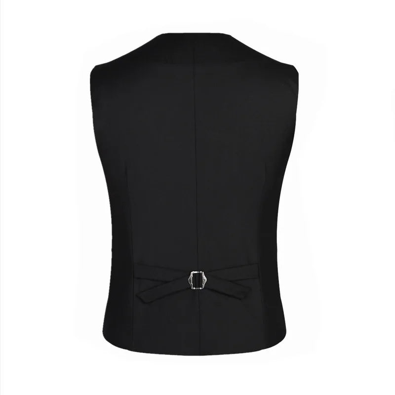 maoxiangshop Dress Vests For Men Slim Fit Mens Suit Vest Male Waistcoat Gilet Homme Casual Sleeveless Formal Business Jacket Plus Size M-6XL