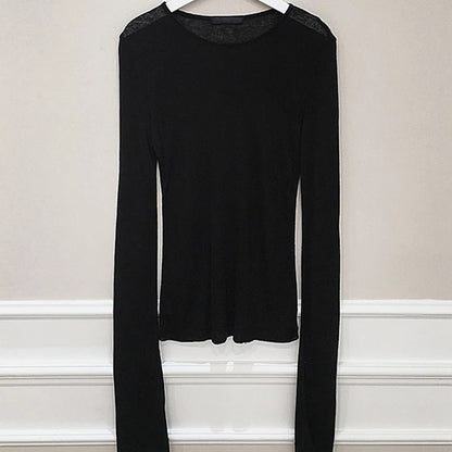maoxiangshop Sexy Shirt Women T-Shirt Long Sleeve Korean Style Slim Basic Elasticity Tshirt Top Womens Clothing T Shirt Femme