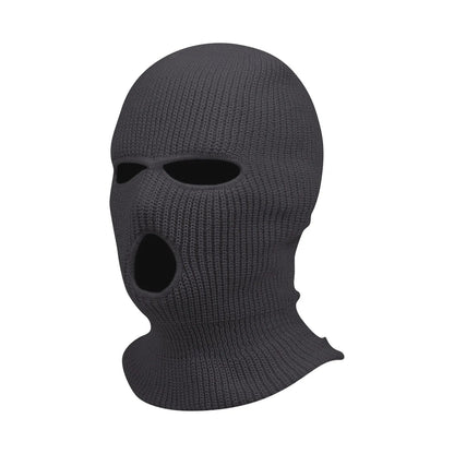 maoxiangshop Winter men's face mask, warm hood, sports scarf, skiing hat, three hole wool hat, outdoor cycling knitted pullover hat