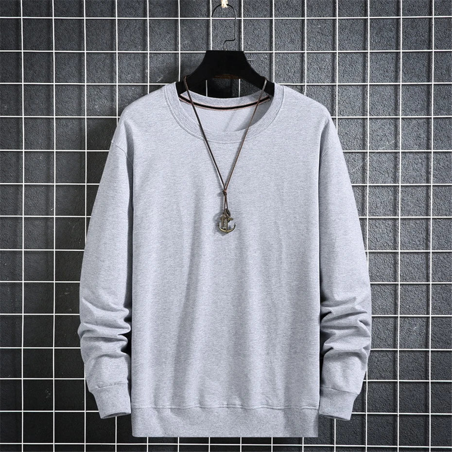 maoxiangshop Solid Color Sweatshirts Men 10XL Plus Size Sweatshirt Spring Autumn Tracksuit Men Solid Pullover Big Size 10XL