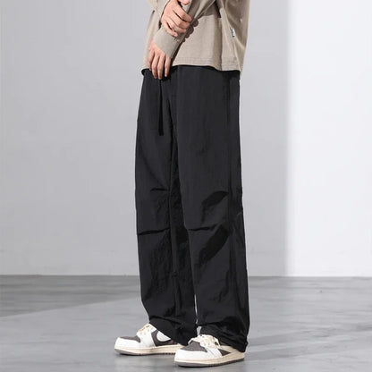 maoxiangshop Parachute Pants for Men's Summer Slim American Loose Fitting Straight Tube Workwear Casual Pants