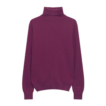 maoxiangshop Winter High Quality Wwomen's Wool Sweater Solid Color High-neck Pullover Long-sleeved Knit Top