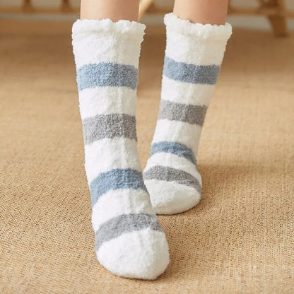 maoxiangshop Thickened Winter Woven Thermal Cashmere Socks Floor Socks Women's Carpet Home Plus Socks Velvet Sleep Socks Slippers Leg Cover