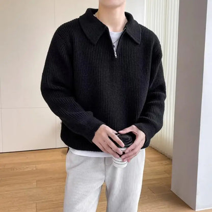 maoxiangshop Men Sweater Long Sleeve Soft Warm Wear-resistant Autumn Sweater   Spring Sweater  for Daily Life