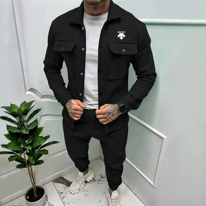 maoxiangshop New Casual Long Sleeve Coat Set Heavy Duty Workwear Shirt Set Vintage Shirt Men's Spring and Autumn