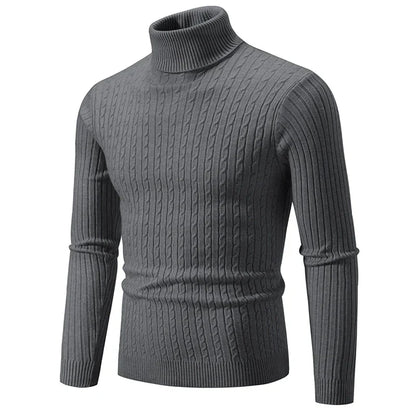 maoxiangshop New Men's Turtleneck Sweater Casual Men's Knitted Sweater Warm Fitness Men Pullovers Tops