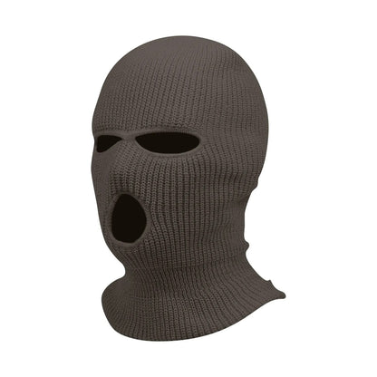 maoxiangshop Winter men's face mask, warm hood, sports scarf, skiing hat, three hole wool hat, outdoor cycling knitted pullover hat