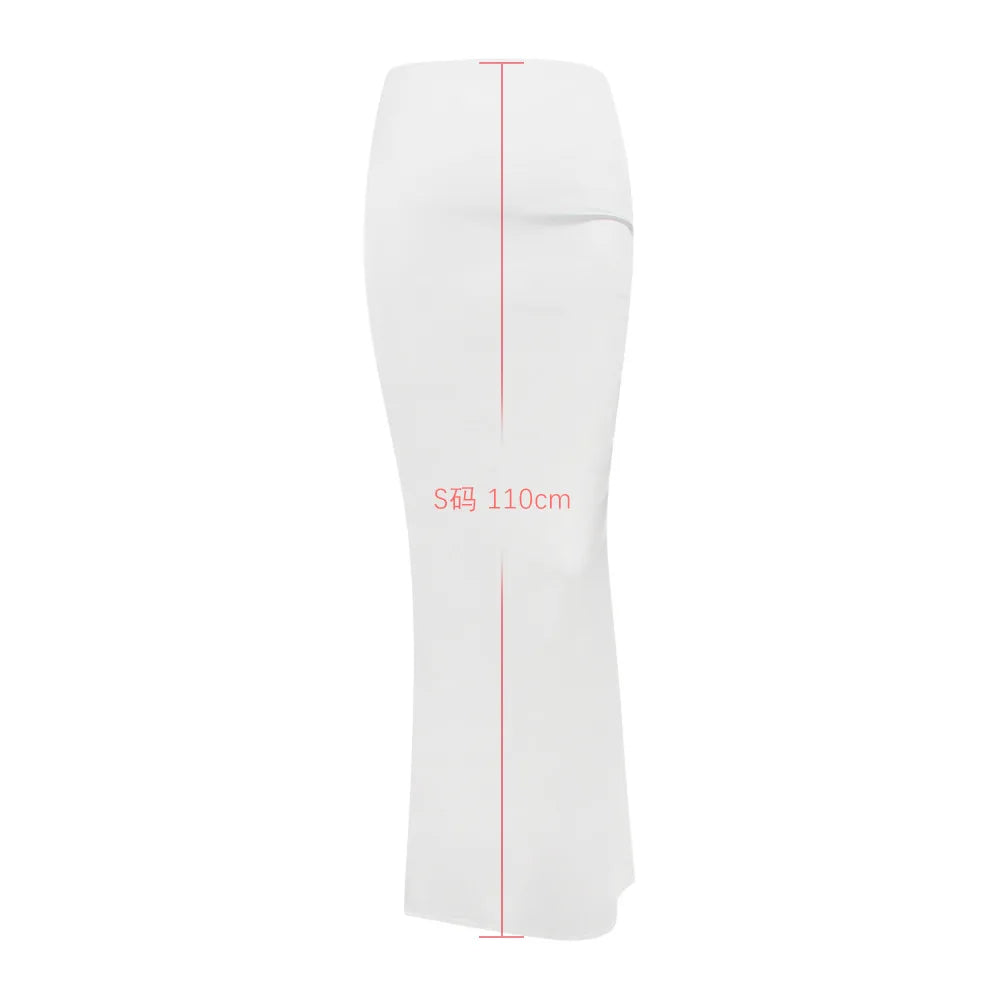 Women Maxi White Maxi Skirt Elegant High Quality Office Lady Satin Skirt with Lining Casual Summer Skirts New Arrival