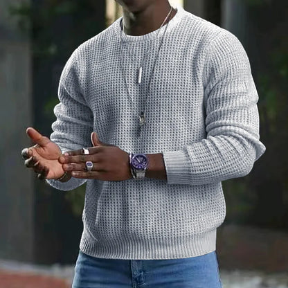 maoxiangshop Pure Color Waffle The Hood Sweater Men's Spring and Autumn New Sports Fashion White Black Casual Loose Turtleneck